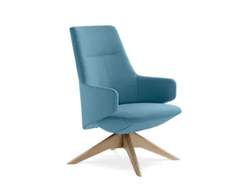 MELODY LOUNGE ML-L FW - Trestle-based swivel fabric armchair with armrests by LD Seating - view 2
